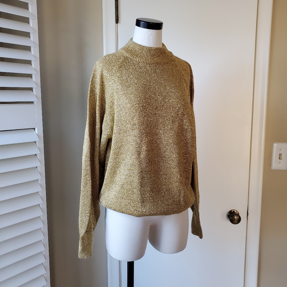 Vintage Gold Lamé Liz Claiborne Sweater